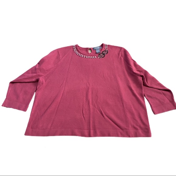 Koret pink beaded sweater size X-large - Picture 1 of 3